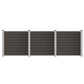 Gray WPC fence panel with aluminum start strip and top bar, featuring new PE material from Euroharry GmbH.