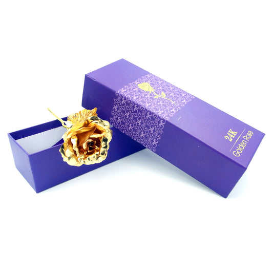 Rose 24K Gold überzogene Rosen Blume mit Geschenk Kasten Valentinstag Muttertag Weihnachtsgeburtstag Golden