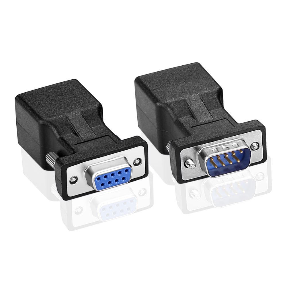 DB9 RS232 9Pin auf RJ45 Buchse Extender Karte RJ45 Buchse + Buchse auf Adapter