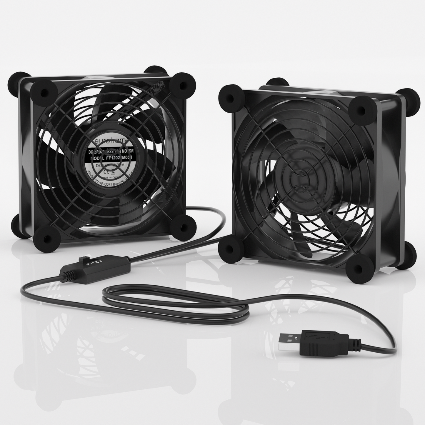 USB PC Ventilator lüfter 120mm 2in1 Leise PC Gehäuselüfter Einstellbare Fan 5V