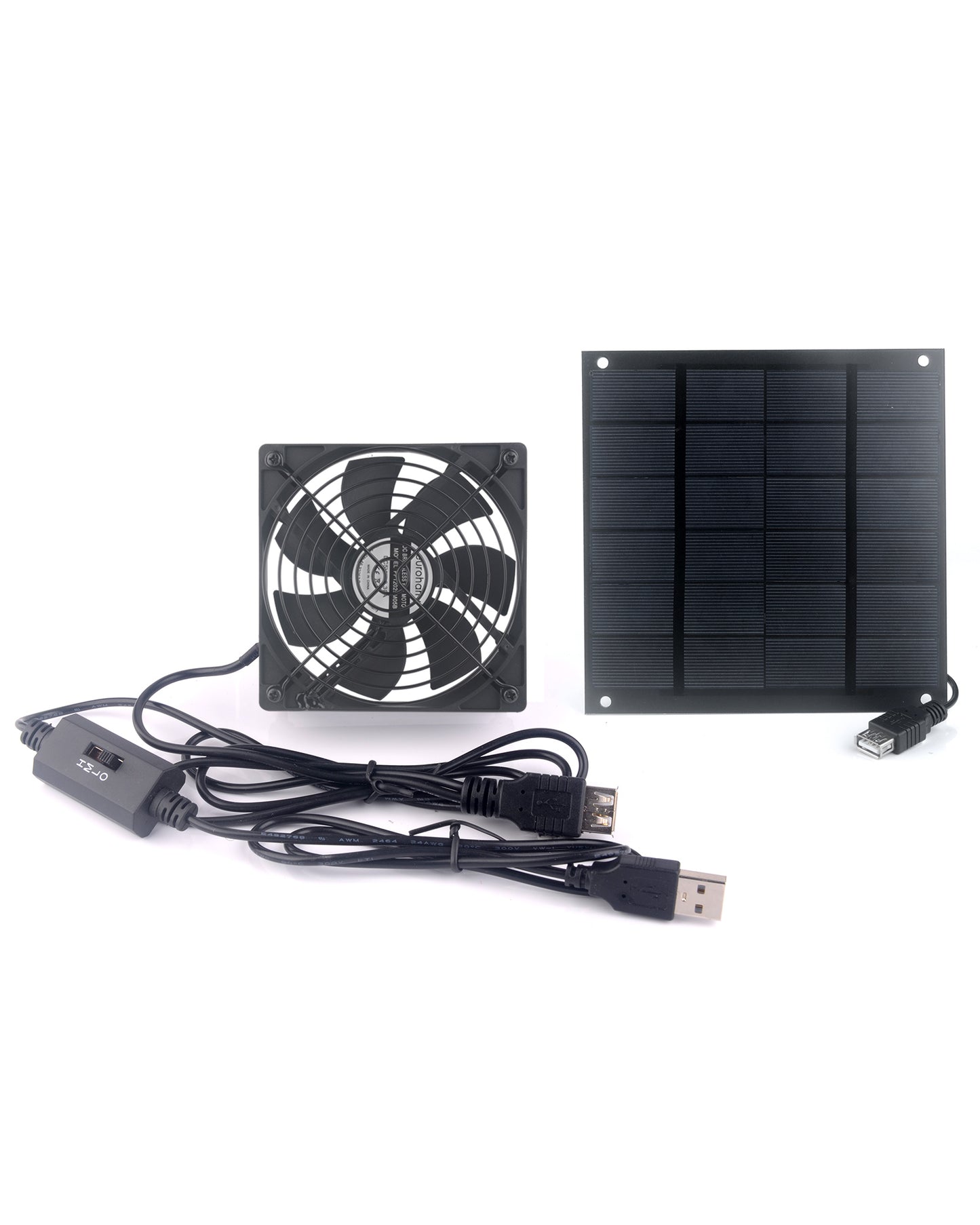 Solarlüfter, USB-PC-Lüfter 120 mm 5 W wasserdichter Plug & Play-Abluftventilator für Hühnerstall, Gewächshäuser, Schuppen, Haustierhäuser, Fenster