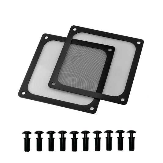 2 Stück Lüfterabdeckung mit Ultra-feinem Staubfilter, Schwach magnetisch Montage mit 10 Stück Gummistopfen