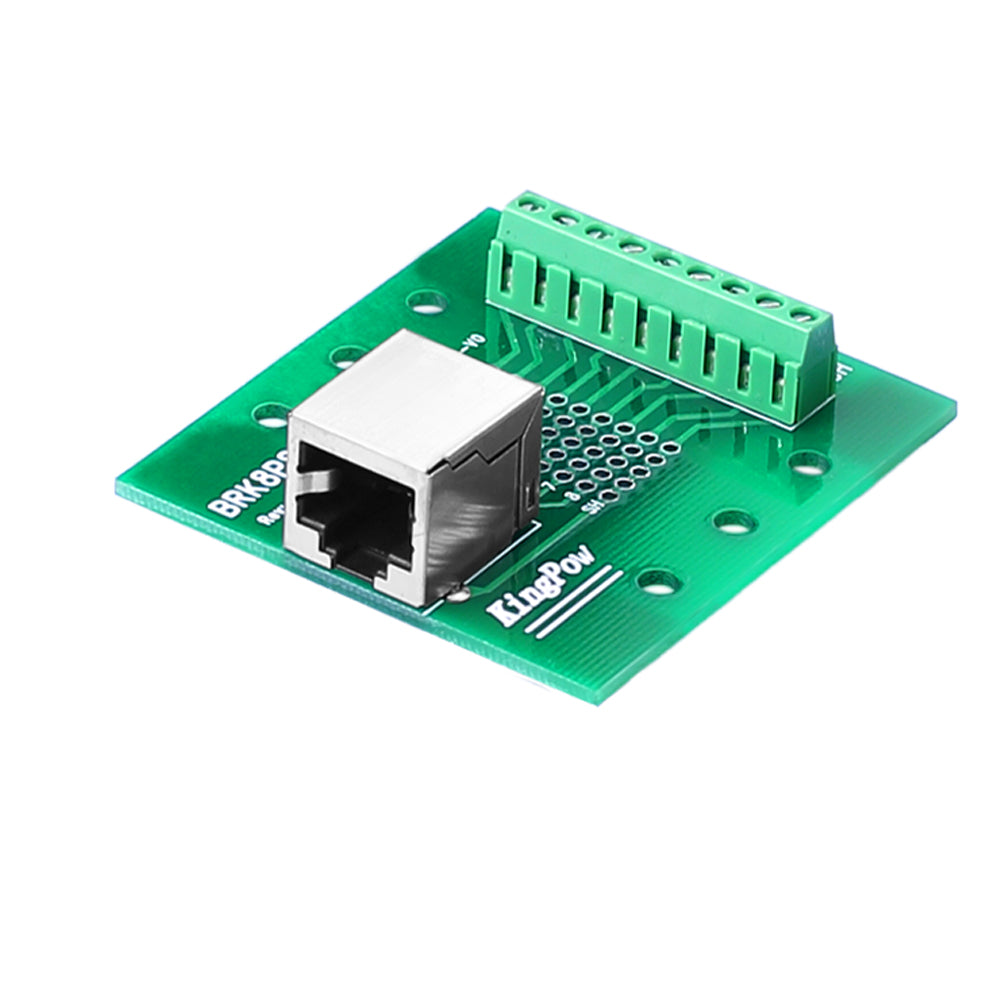 2 Stück RJ45 / 8P8C auf Schraubklemmen-Breakout Board mit DIN-Schienen-Clips