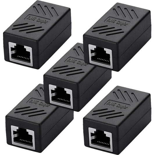 5xCat5 /Cat6 RJ45 Kupplung 8P8C Netzwerkkabel Verbinder geschirmt Buchse auf RJ45 Buchse Schwarz (Copy)