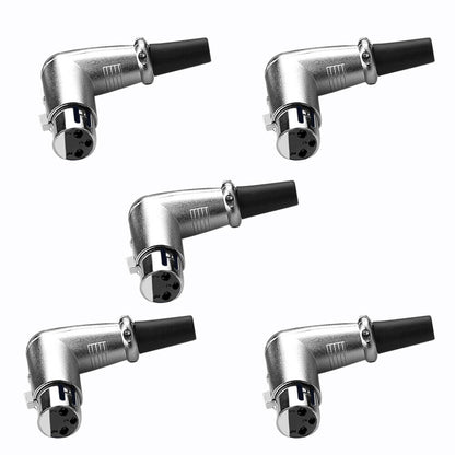 Euroharry 90-degree XLR 3-pin microphone and speaker plug adapter, male to female, with sturdy metal construction.