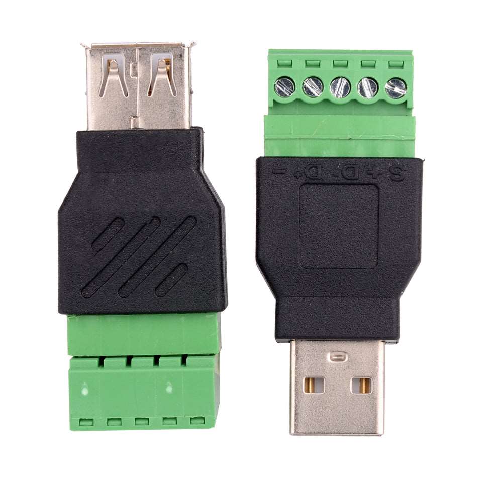 2 Stück USB auf 5 pin schraubklemme Adapter Generator modul terminal Block(1xStecker+1xBuchse) - Euroharry GmbH