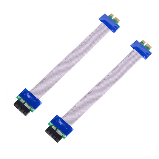 2 Stück 20cm PCI-E 1x Riser Karte Extender Adapter Verlängerung Kabel Flachbandkabel (Copy)