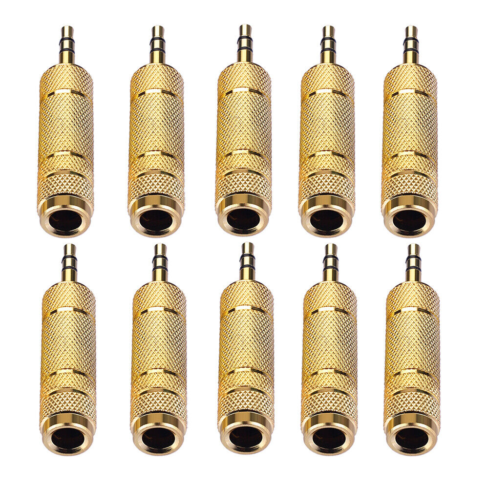 10 Stück 3,5mm Stereo-Stecker auf 6,3mm Buchse Audio Video mikrofon Klinkenbuchse