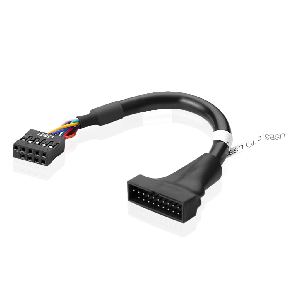 20 Pin USB3.0 Zu USB2.0  Hauptplatine Kabel Adapter Konverter Schwarz