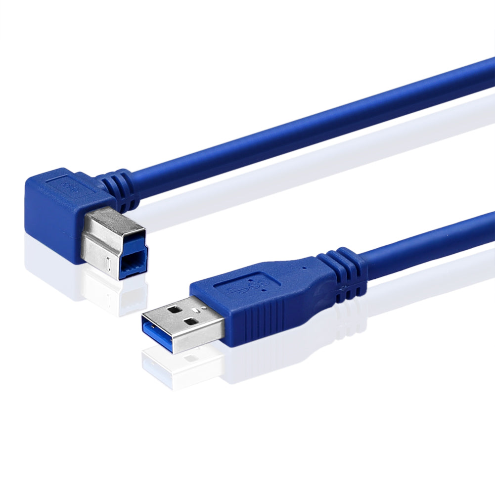 60cm USB-3.0-Kabel USB-A-auf-USB-B USB 3.0 Typ A Stecker auf B Stecker 90 ° abgewinkelt Kabel - Euroharry GmbH