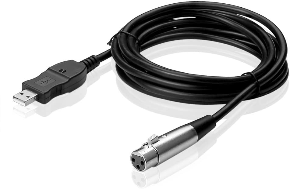 2,8m USB-Mikrofonkabel, USB-Stecker auf 3XLR-Buchse  Schwarz Mikrofonkabel