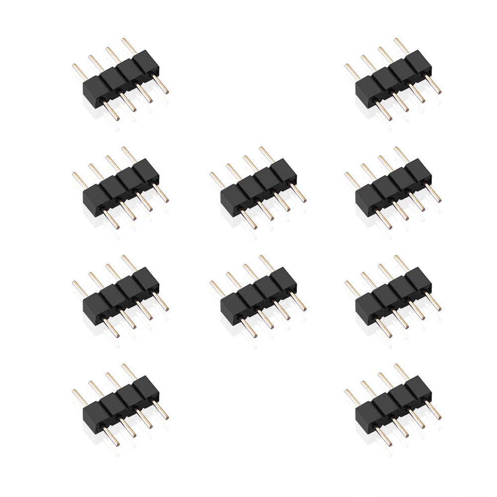 LED Streifenlicht Zubehör| 56 Stück LED-Streifen-Anschluss-Kit für 5050 10 mm 4Pin, Enthält 7 Arten von lötfreiem LED-Streifen-Zubehör Bietet die meisten Teile für Heimwerker