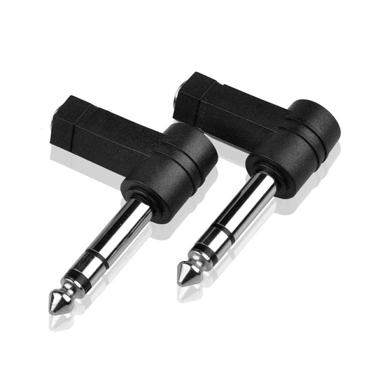 2 Stück 3,5 bis 6,35 Audio-Adapter, 90 Grad 6,35 mm Stereo Klinke Stecker auf 3,5 mm Stereo Buchse Adapter - Euroharry GmbH