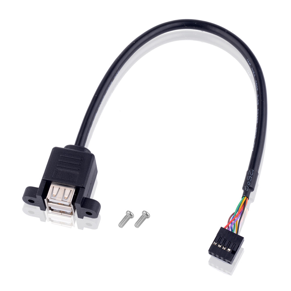 2 Stück 30cm USB 9Pin zu Dual USB 2.0 Port mit Ohren sichere Verlängerung Kabeladapter - Euroharry GmbH