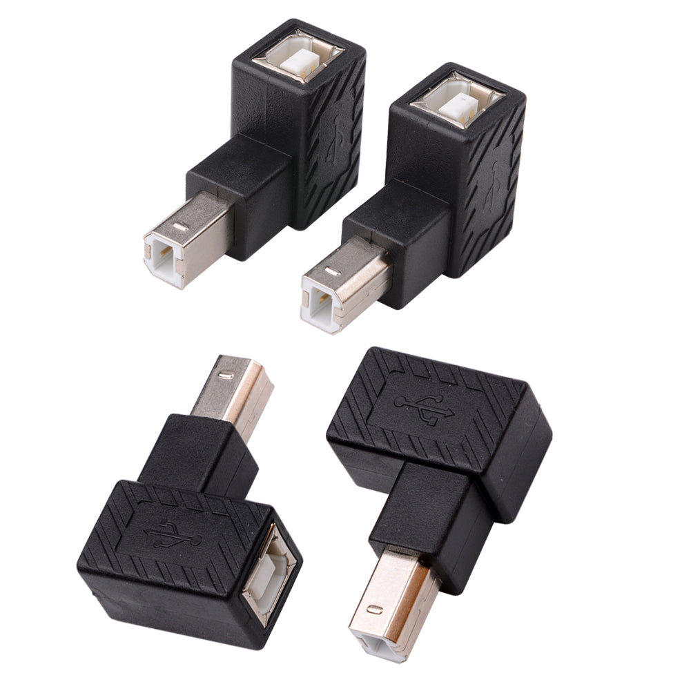 USB 2.0 Typ-B-Druckeradapter, 90 Grad USB 2.0 B-Stecker auf Typ B-Buchse-Druckeradapter Apter für Drucker, Scanner, Mobile Festplatte und mehr