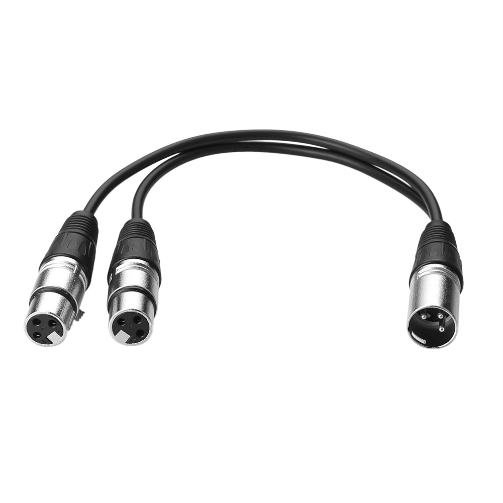 30cm Mikrofon Stecker Kabel 3pin XLR Male to Dual 2 XLR Female Stecker Y Splitter Kabel Adapter (XLR(M) - (F) x 2, Silber) - Euroharry GmbH