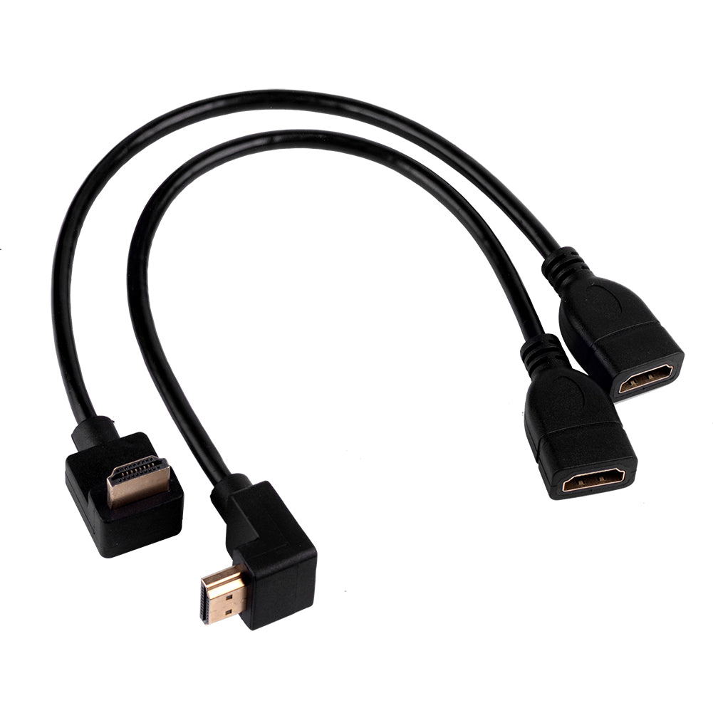 30cm HDMI(1.4) 90° Kabel Adapter 1080P Male to Female Schwarz (T-Modell) - Euroharry GmbH