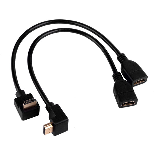 30cm HDMI(1.4) 90° Kabel Adapter 1080P Male to Female Schwarz (T-Modell)