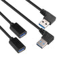 100cm USB 3.0 Modell - L Winkel Adapter - 90° Grad - A-Stecker zu A-Buchse - kompatibel mit Allen USB Kabeln - optimale Kabelführung  (A Stecker zu A Buchse)