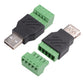 2 Stück USB auf 5 pin schraubklemme Adapter Generator modul terminal Block(1xStecker+1xBuchse)