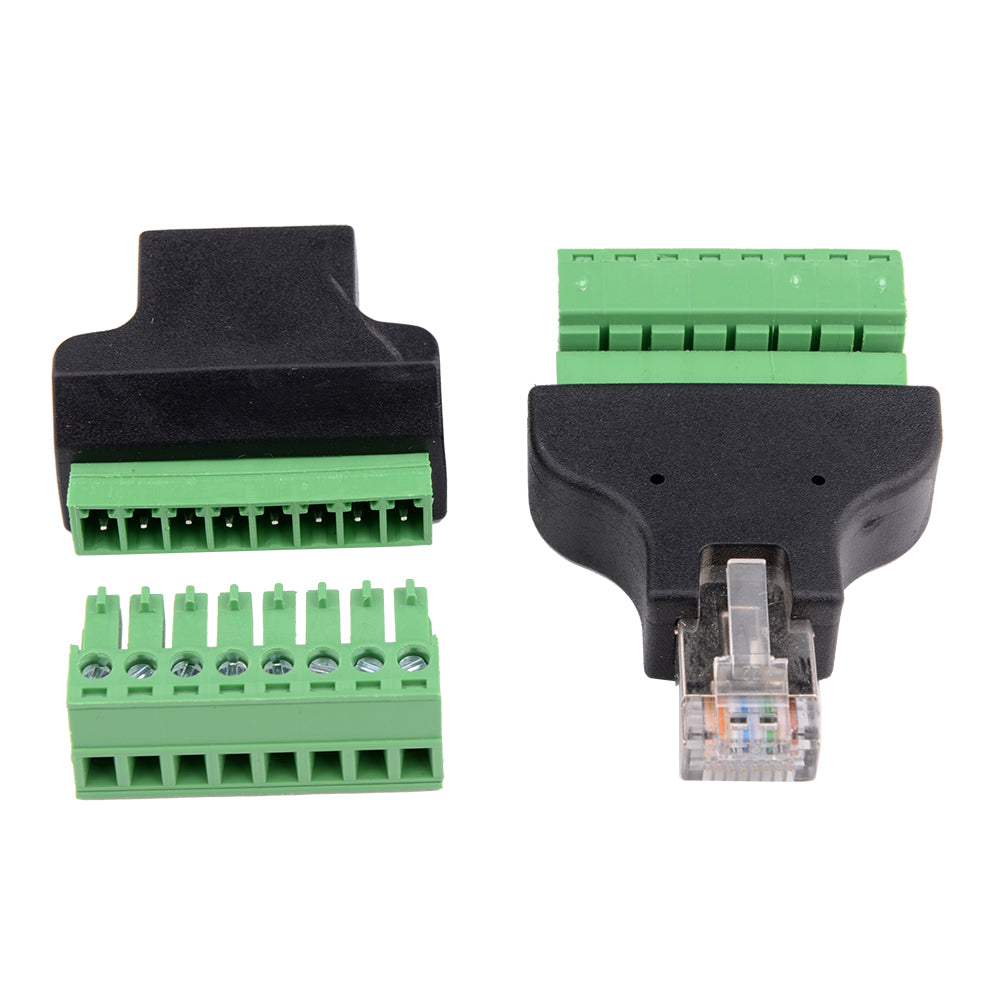 2xRJ45 auf Terminal Block 8-Pin Adapter LAN Netzwerk Ethernet Converter to 8 pin Screw - Euroharry GmbH
