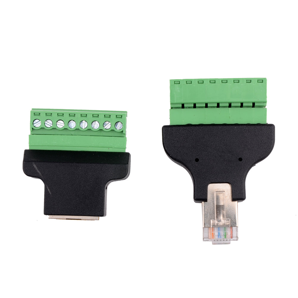 2xRJ45 auf Terminal Block 8-Pin Adapter LAN Netzwerk Ethernet Converter to 8 pin Screw