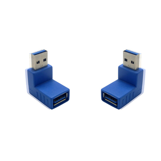 2PK Adapter USB 3.0 Stecker auf Buchse nach Oben um 90° - USB 3.0 Super Speed Technologie - Übertragungsraten bis zu 5Gbit/s abwärtskompatibel zu USB 2.0 / USB 1.1 - Farbe: Blau - Euroharry GmbH
