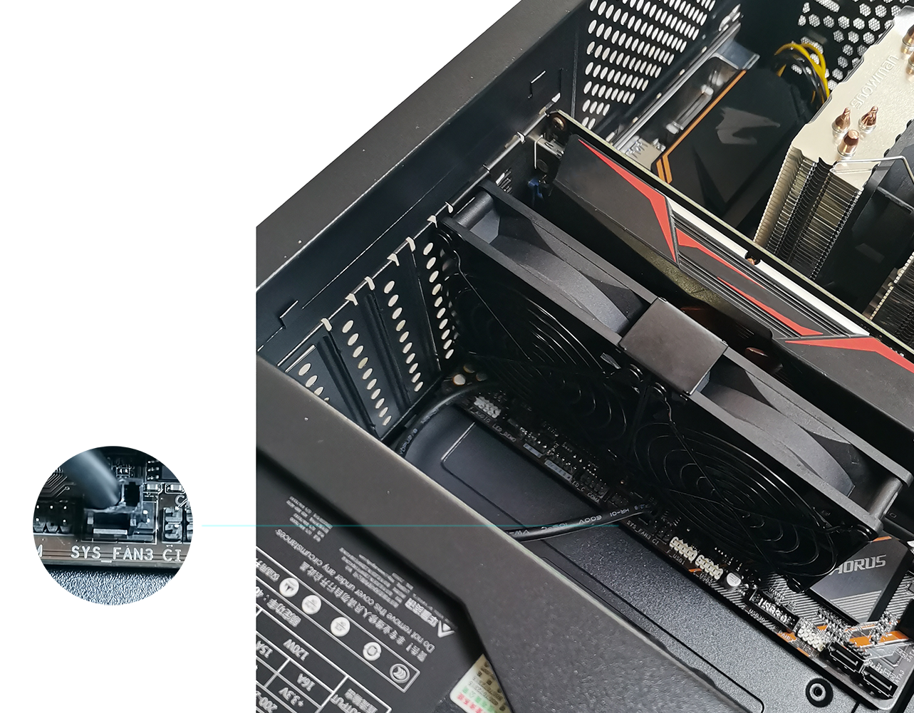 Grafikkarten-Lüfter2 x 92 mm -Hoher Luftstrom Lüfter, -PCI-Halterung Kühler - GPU-Lüfter ，unterstützt 5 V, 7V,12V unterstützt unterstützt Support Mainboard sys_fan Schnittstelle
